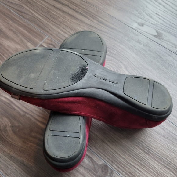 Burgundy Suade Ballet Flats - Picture 4 of 5